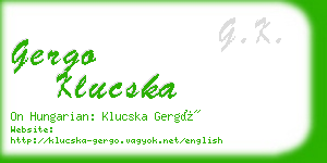 gergo klucska business card